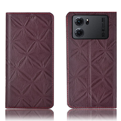 Coque Portefeuille Livre Cuir Etui Clapet H19P pour Oppo K10 5G Vin Rouge