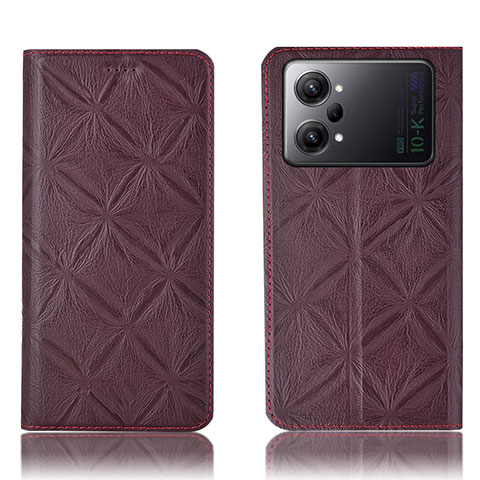 Coque Portefeuille Livre Cuir Etui Clapet H19P pour Oppo K10 Pro 5G Vin Rouge