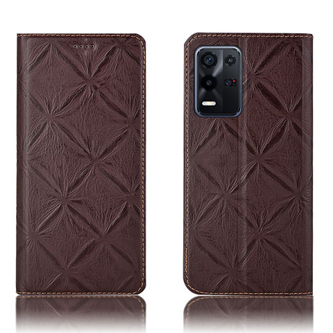 Coque Portefeuille Livre Cuir Etui Clapet H19P pour Oppo K9X 5G Marron