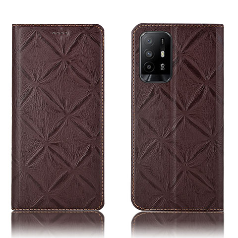 Coque Portefeuille Livre Cuir Etui Clapet H19P pour Oppo Reno5 Z 5G Marron