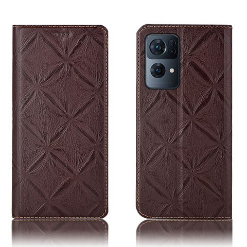 Coque Portefeuille Livre Cuir Etui Clapet H19P pour Oppo Reno7 Pro 5G Marron