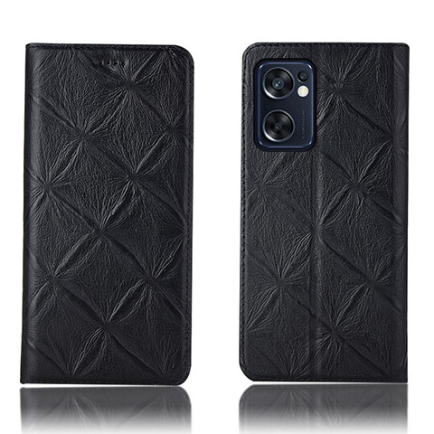 Coque Portefeuille Livre Cuir Etui Clapet H19P pour Oppo Reno7 SE 5G Noir