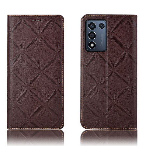 Coque Portefeuille Livre Cuir Etui Clapet H19P pour Realme Q3s 5G Marron