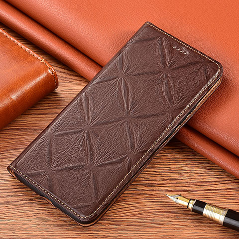 Coque Portefeuille Livre Cuir Etui Clapet H19P pour Vivo V23 Pro 5G Marron