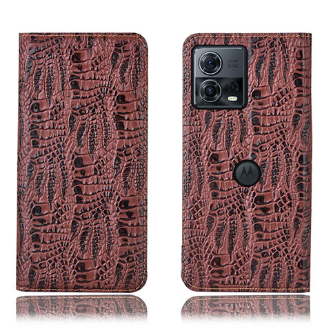 Coque Portefeuille Livre Cuir Etui Clapet H20P pour Motorola Moto Edge S30 Pro 5G Marron