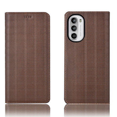 Coque Portefeuille Livre Cuir Etui Clapet H20P pour Motorola MOTO G52 Marron