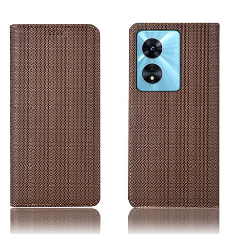 Coque Portefeuille Livre Cuir Etui Clapet H20P pour Oppo A1 5G Marron