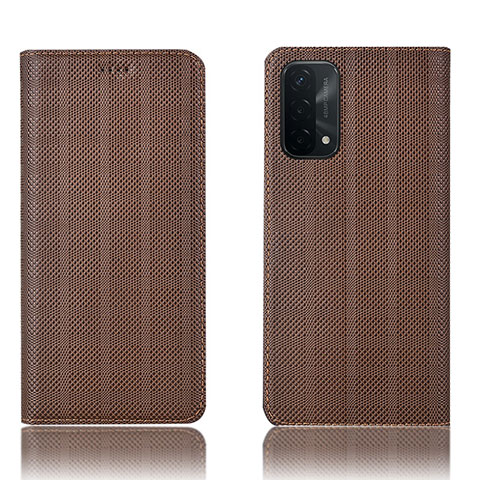 Coque Portefeuille Livre Cuir Etui Clapet H20P pour Oppo A93 5G Marron