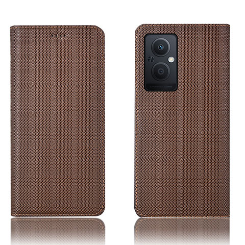 Coque Portefeuille Livre Cuir Etui Clapet H20P pour Oppo Reno7 Lite 5G Marron