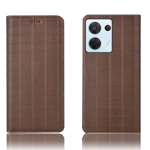 Coque Portefeuille Livre Cuir Etui Clapet H20P pour Oppo Reno9 5G Marron