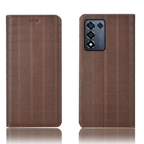 Coque Portefeuille Livre Cuir Etui Clapet H20P pour Realme Q3t 5G Marron