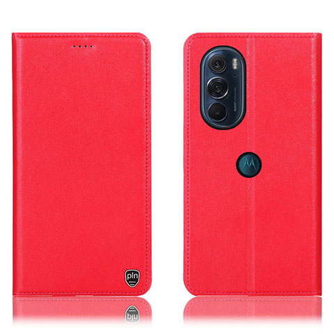 Coque Portefeuille Livre Cuir Etui Clapet H21P pour Motorola Moto Edge 30 Pro 5G Rouge