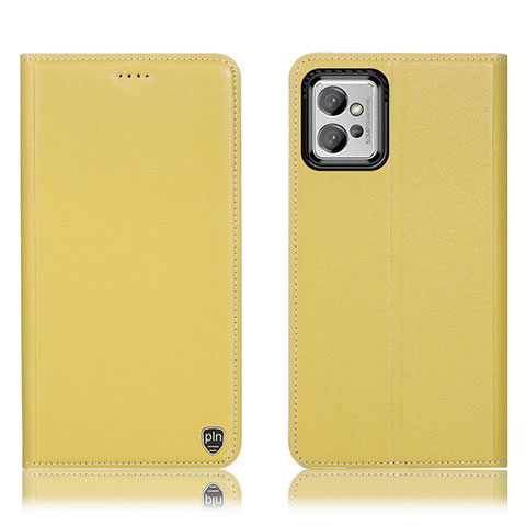 Coque Portefeuille Livre Cuir Etui Clapet H21P pour Motorola Moto G32 Jaune