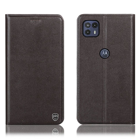 Coque Portefeuille Livre Cuir Etui Clapet H21P pour Motorola Moto G50 Marron