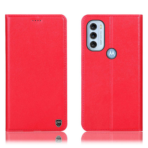 Coque Portefeuille Livre Cuir Etui Clapet H21P pour Motorola Moto G71 5G Rouge