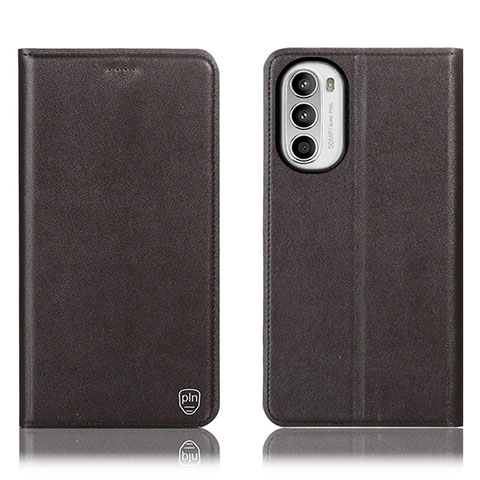 Coque Portefeuille Livre Cuir Etui Clapet H21P pour Motorola Moto G71s 5G Marron