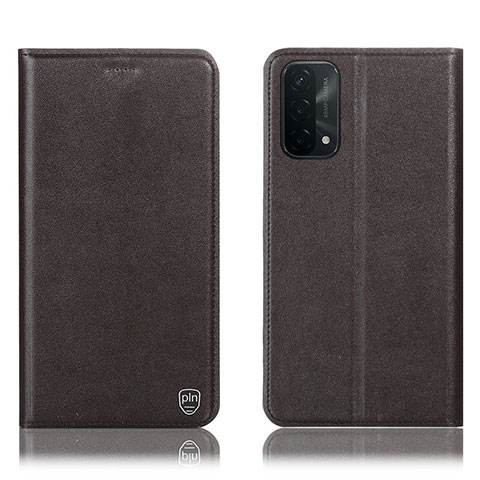 Coque Portefeuille Livre Cuir Etui Clapet H21P pour OnePlus Nord N200 5G Marron