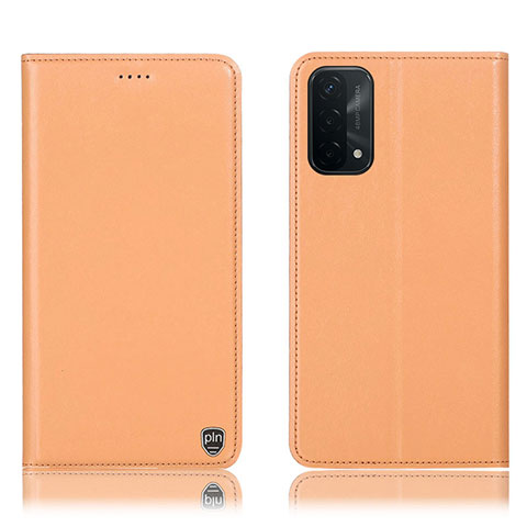 Coque Portefeuille Livre Cuir Etui Clapet H21P pour Oppo A54 5G Orange