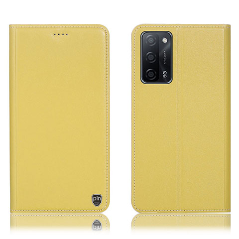 Coque Portefeuille Livre Cuir Etui Clapet H21P pour Oppo A55 5G Jaune