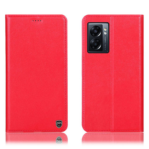 Coque Portefeuille Livre Cuir Etui Clapet H21P pour Oppo A56S 5G Rouge