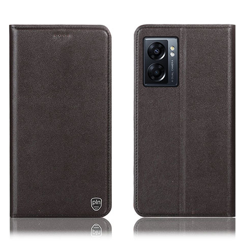 Coque Portefeuille Livre Cuir Etui Clapet H21P pour Oppo A77 5G Marron