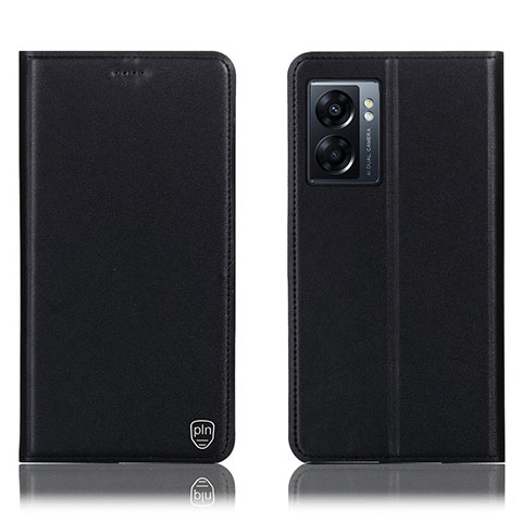 Coque Portefeuille Livre Cuir Etui Clapet H21P pour Oppo A77 5G Noir