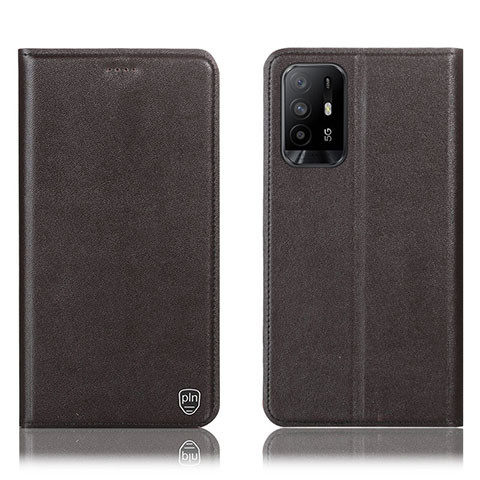 Coque Portefeuille Livre Cuir Etui Clapet H21P pour Oppo A95 5G Marron