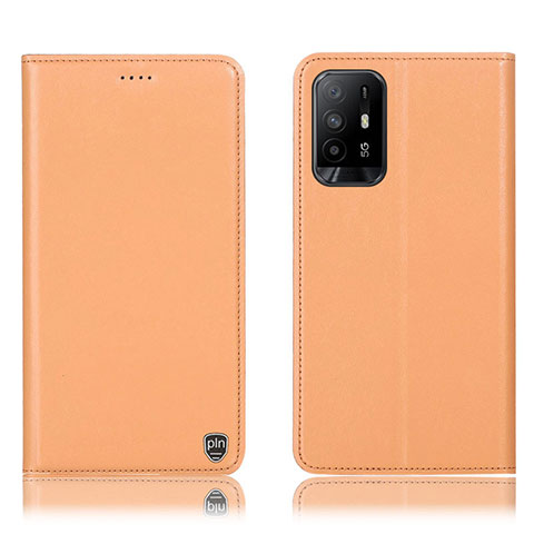 Coque Portefeuille Livre Cuir Etui Clapet H21P pour Oppo A95 5G Orange