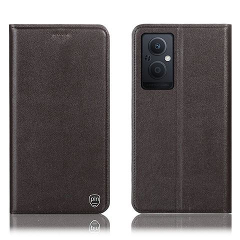 Coque Portefeuille Livre Cuir Etui Clapet H21P pour Oppo F21 Pro 5G Marron