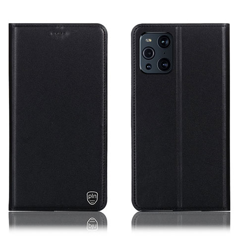 Coque Portefeuille Livre Cuir Etui Clapet H21P pour Oppo Find X3 5G Noir