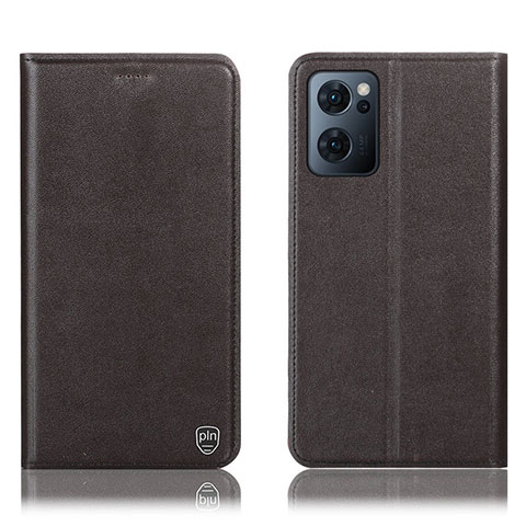 Coque Portefeuille Livre Cuir Etui Clapet H21P pour Oppo Find X5 Lite 5G Marron