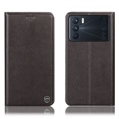 Coque Portefeuille Livre Cuir Etui Clapet H21P pour Oppo K9 Pro 5G Marron