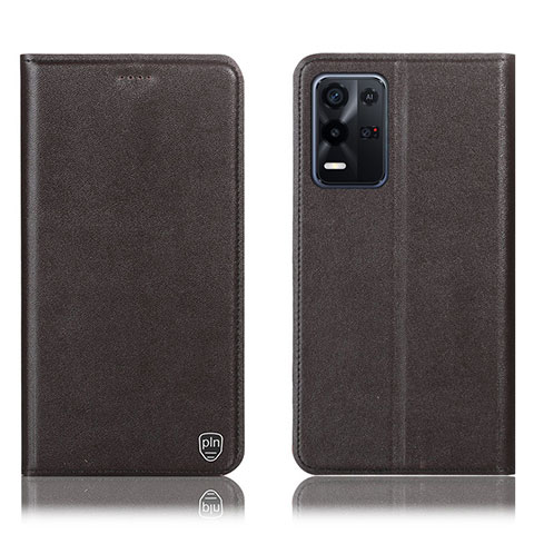 Coque Portefeuille Livre Cuir Etui Clapet H21P pour Oppo K9X 5G Marron