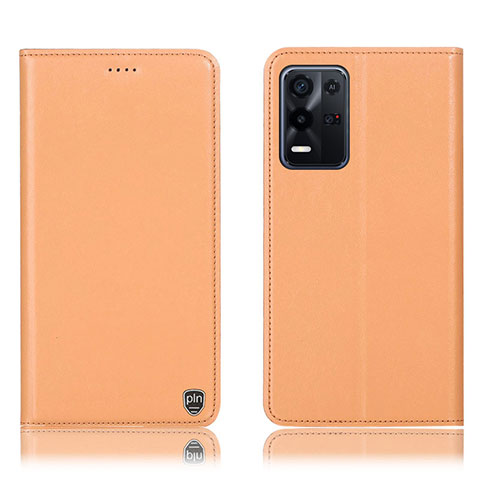 Coque Portefeuille Livre Cuir Etui Clapet H21P pour Oppo K9X 5G Orange