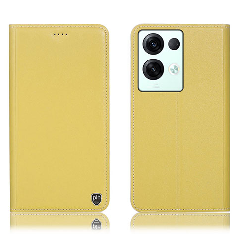 Coque Portefeuille Livre Cuir Etui Clapet H21P pour Oppo Reno8 Pro+ Plus 5G Jaune