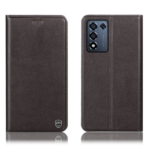 Coque Portefeuille Livre Cuir Etui Clapet H21P pour Realme Q3t 5G Marron