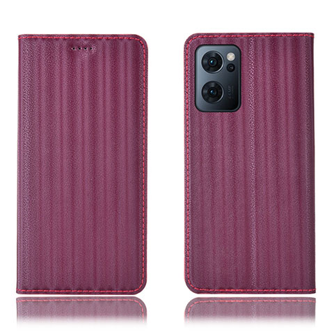 Coque Portefeuille Livre Cuir Etui Clapet H23P pour OnePlus Nord CE 2 5G Vin Rouge