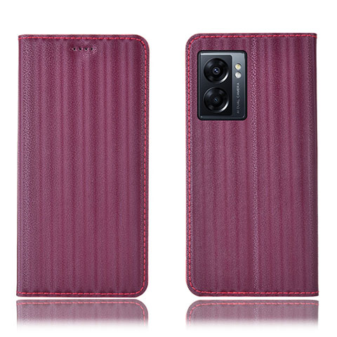 Coque Portefeuille Livre Cuir Etui Clapet H23P pour OnePlus Nord N300 5G Vin Rouge