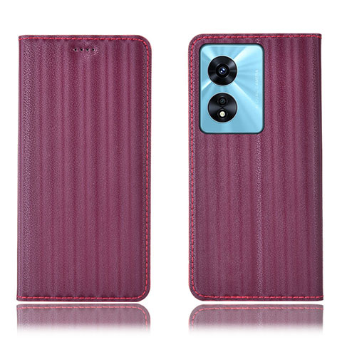 Coque Portefeuille Livre Cuir Etui Clapet H23P pour Oppo A1 Pro 5G Vin Rouge