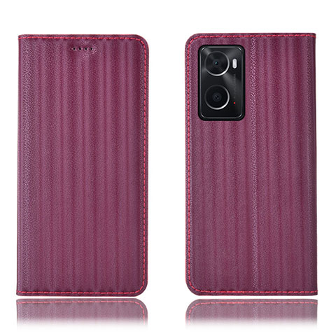 Coque Portefeuille Livre Cuir Etui Clapet H23P pour Oppo A36 Vin Rouge