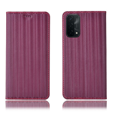 Coque Portefeuille Livre Cuir Etui Clapet H23P pour Oppo A74 5G Vin Rouge