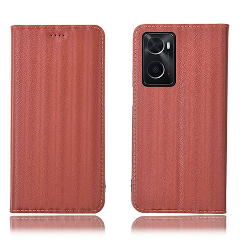 Coque Portefeuille Livre Cuir Etui Clapet H23P pour Oppo A76 Marron