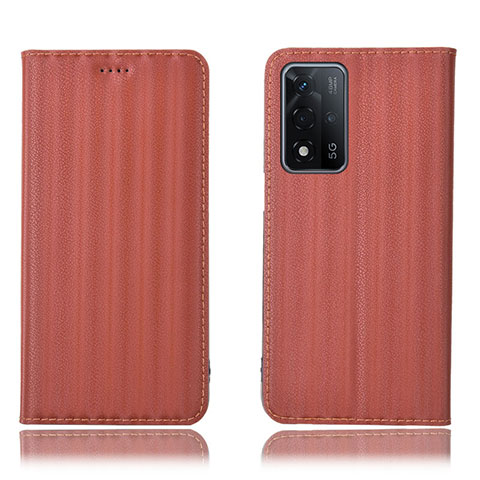 Coque Portefeuille Livre Cuir Etui Clapet H23P pour Oppo A93s 5G Marron