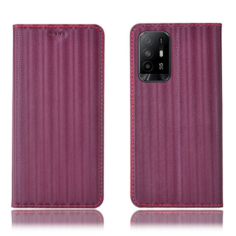 Coque Portefeuille Livre Cuir Etui Clapet H23P pour Oppo A94 5G Vin Rouge