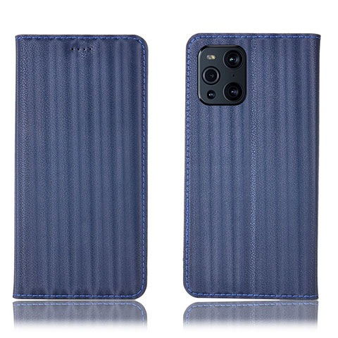 Coque Portefeuille Livre Cuir Etui Clapet H23P pour Oppo Find X3 5G Bleu