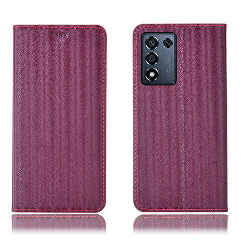 Coque Portefeuille Livre Cuir Etui Clapet H23P pour Oppo K9S 5G Vin Rouge