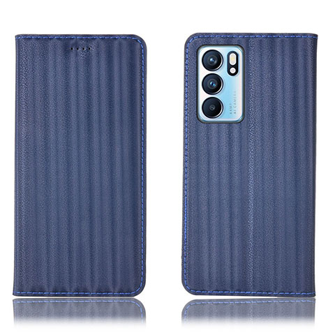 Coque Portefeuille Livre Cuir Etui Clapet H23P pour Oppo Reno6 5G Bleu