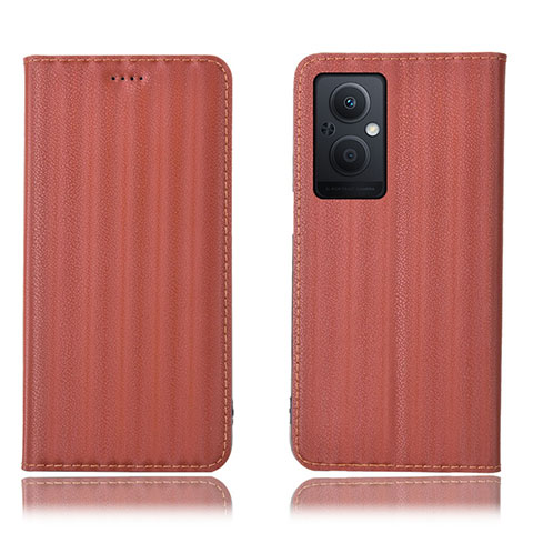 Coque Portefeuille Livre Cuir Etui Clapet H23P pour Oppo Reno7 Lite 5G Marron