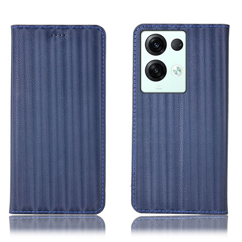 Coque Portefeuille Livre Cuir Etui Clapet H23P pour Oppo Reno8 Pro 5G Bleu