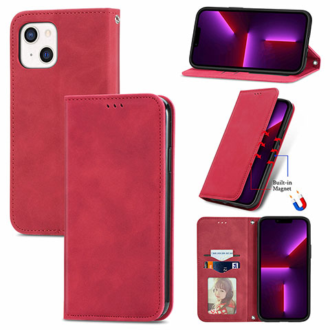 Coque Portefeuille Livre Cuir Etui Clapet H30 pour Apple iPhone 13 Mini Rouge